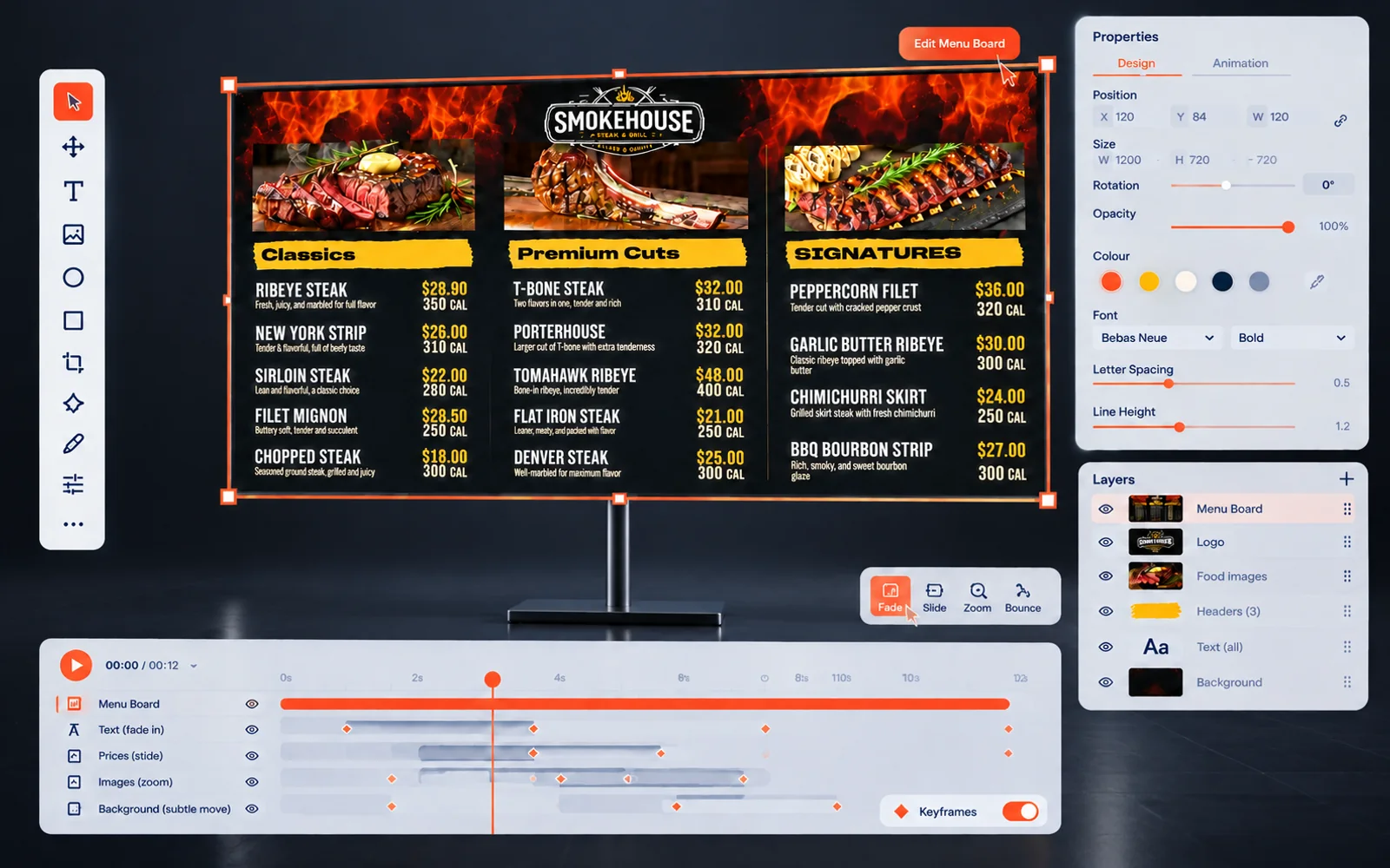 Digital signage design platform